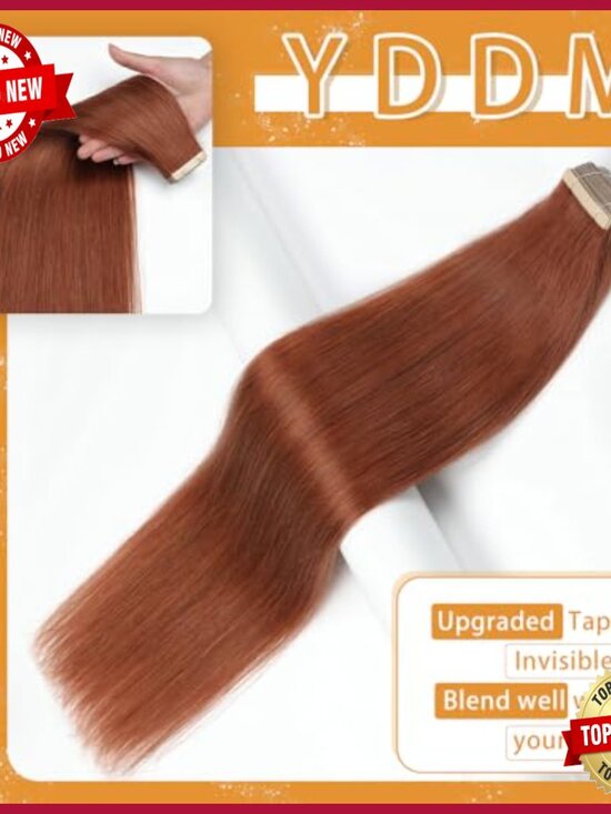 18 Inch Tape In Hair Extensions, 20 Pieces Human Hair, Straight Seamless